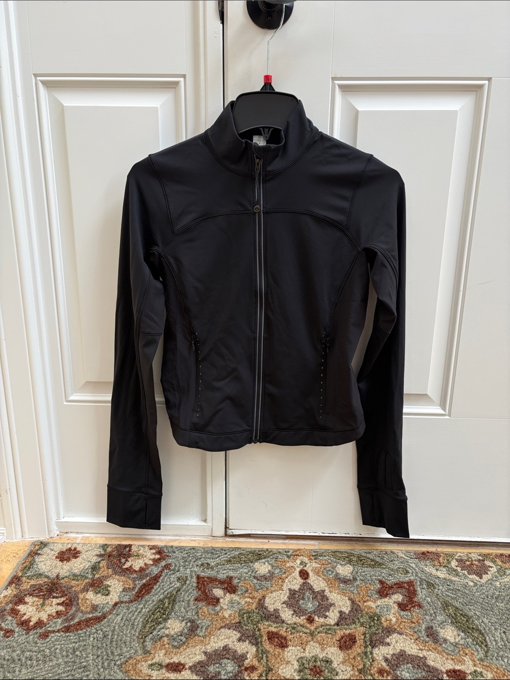 lululemon athletica Black Zip Utility Jacket with Thumbhole Cuffs